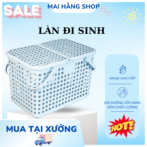 Giỏ đi sinh cho mẹ, đựng quần áo đồ chơi cho bé, đồ dùng gia đình an toàn, tiện dụng Hằng Đồng Nát 2608