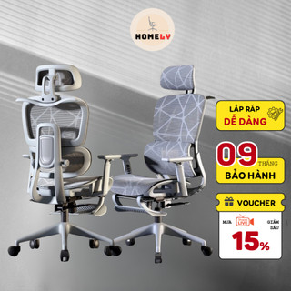 Ghế Xoay Văn Phòng Công Thái Học HOMELY Lưng Lưới Tựa Đầu Hỗ Trợ Giảm Đau Cột Sống GVP022 