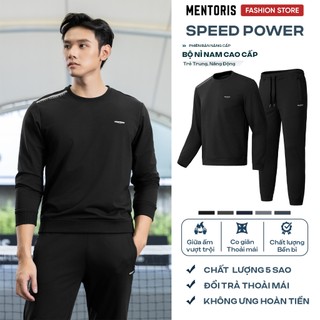  Set Đồ Thể Thao Thu Đông Nam MENTORIS Chất Nỉ Da Cá Ấm Áp Form Regular Fit Tôn Dáng MBN01 