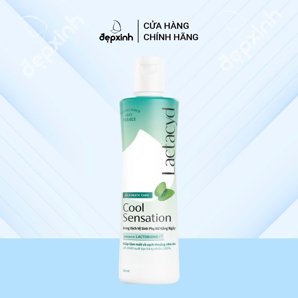 Dung dịch vệ sinh phụ nữ Lactacyd Cool Sensation 250ml Mát Lạnh & Sạch Thoáng Dài Lâu