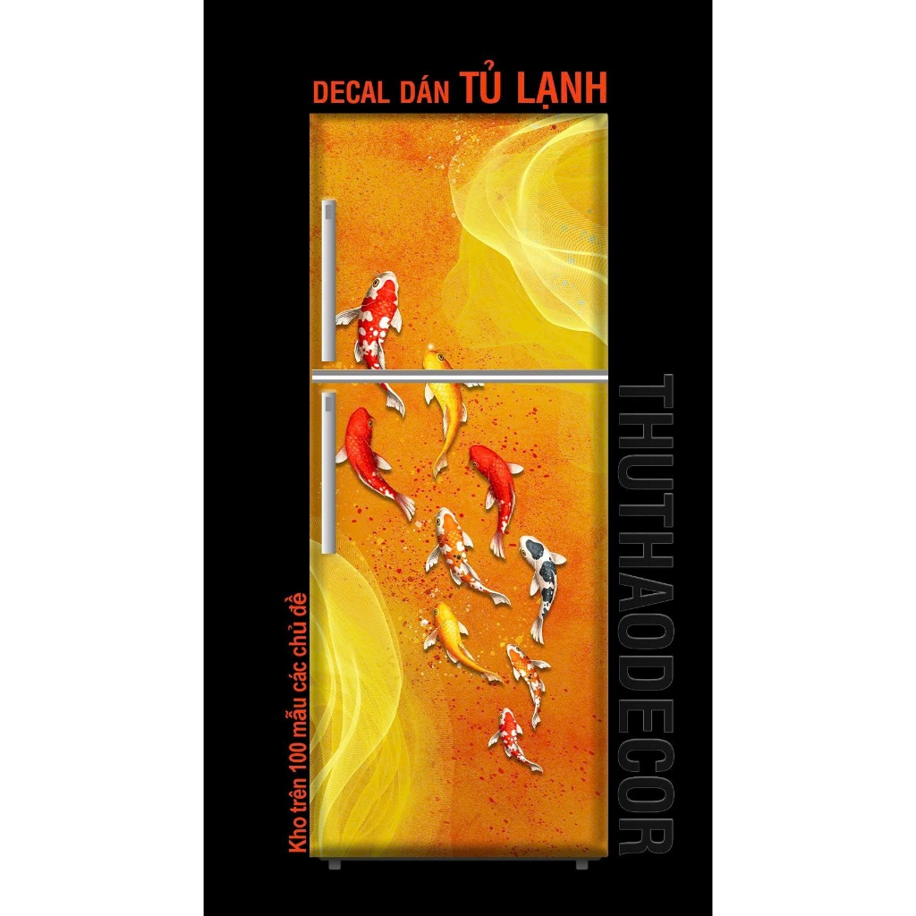 Miếng dán tủ lạnh CÁ KOI VÀNG GOLD