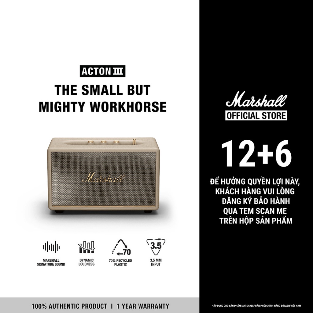 Loa Marshall Bluetooth ACTON III Homeline - Bảo Hành Chính Hãng ASH 1 Đổi 1 Trong 1 Năm - LS