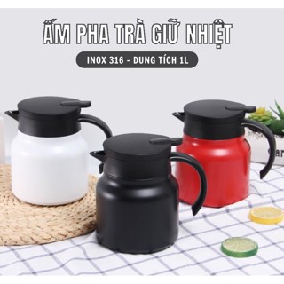Ấm pha trà, Bình pha trà giữ nhiệt inox dung tích 1000ml Hiệu suất cách nhiệt: 6-8 giờ