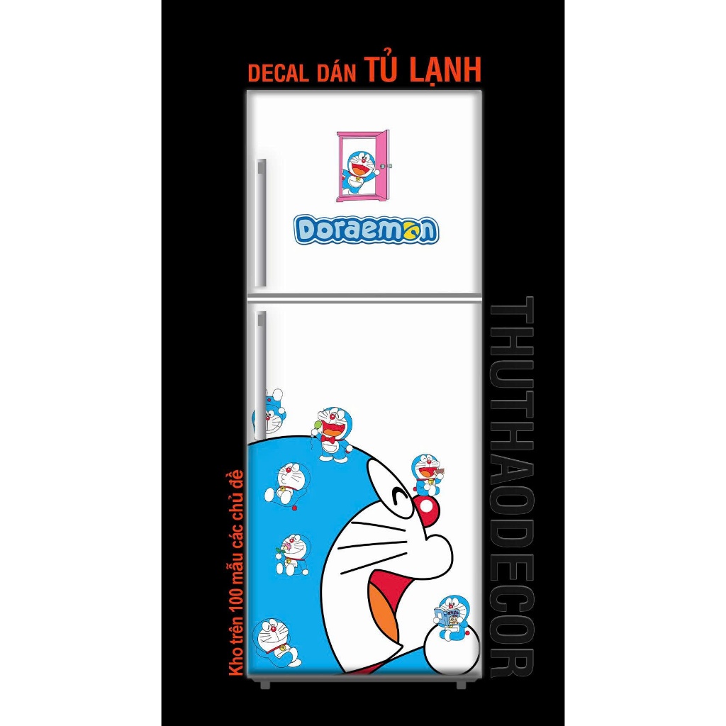 Miếng dán tủ lạnh DOREMON TEAM MINI - THUTHAODECOR