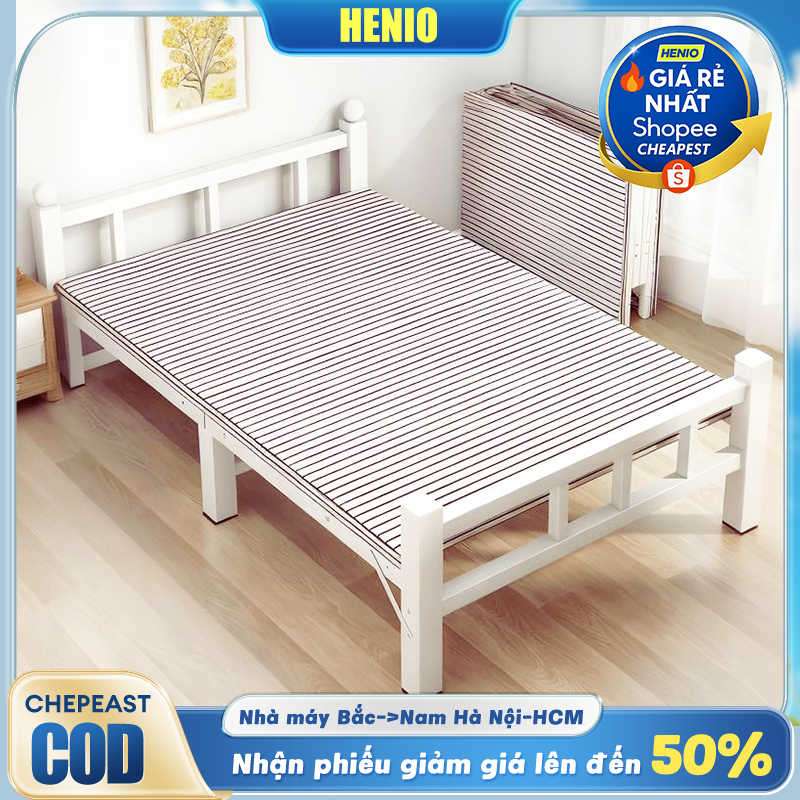 𝑯𝑬𝑰𝑵𝑶 Giường gấp gọn 1 người Thông Minh Khung Thép Sơn Tĩnh Điện Giường Gấp Siêu Gọn Nhẹ