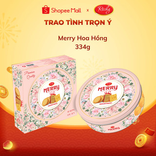   TẾT 2026  Bánh Richy Merry Nhật Hoa Hồng Hộp Thiếc 334g 