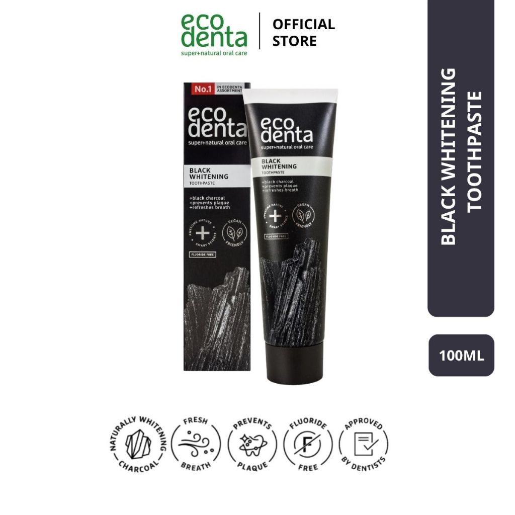 Kem đánh răng Ecodenta làm trắng răng với than hoạt tính 100ml