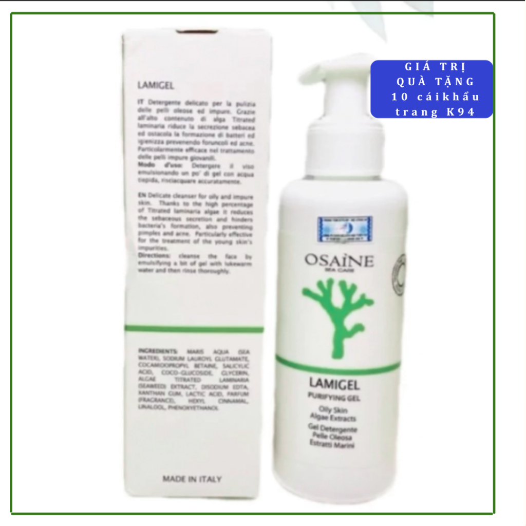 [150mL& 230ml] SỬA RỬA MẶT DA DẦU MỤN OSAINE LAMIGEL ITALYA| Bs Da Liễu Khuyên Dùng