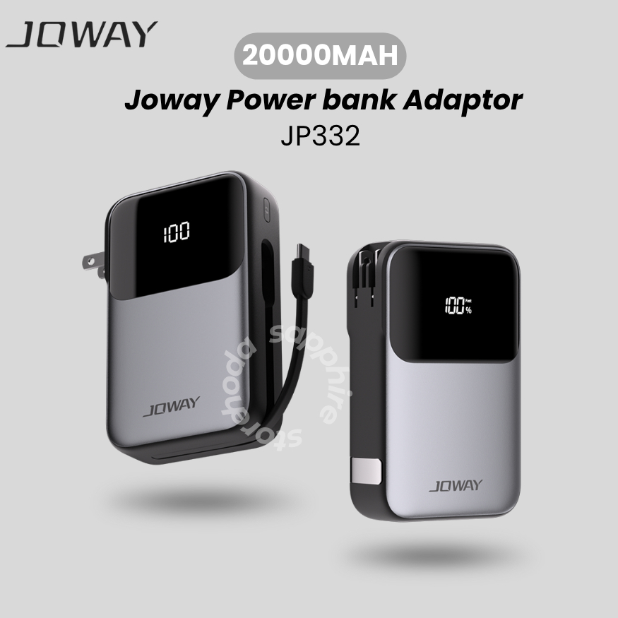 Sạc Pin Dự Phòng 20000 mAh Joway JP332 Chân Gập Gọn Tích Hợp Sẵn Cáp Sạc Nhanh 45W Kiêm Giá Đỡ