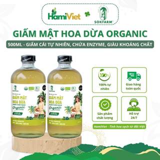 Giấm mật hoa dừa hữu cơ Sokfarm 500ml lên men tự nhiên, bổ sung lợi khuẩn, hỗ trợ tiêu hóa