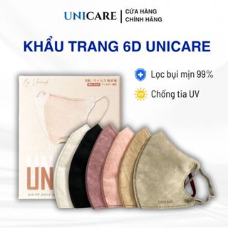  Thùng 150 chiếc khẩu trang 6D Unicare Pro Mask khẩu trang 3 lớp kháng khuẩn chống tia UV lọc bụi và quai chun mềm mại 