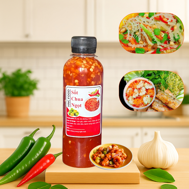 Sốt chua ngọt trộn nộm gỏi Hncfood, gia vị trộn nộm gỏi ăn liền tiện lợi
