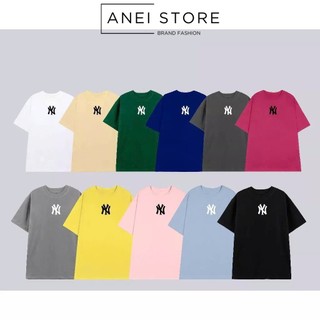 Áo thun NY basic trơn nam nữ unisex form rộng oversize chất liệu cotton 100% chính hãng Anei Store