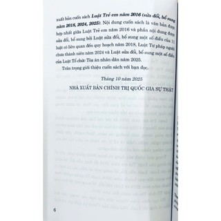 Sách - Luật Trẻ Em (Hiện Hành) (Sửa Đổi, Bổ Sung Năm 2018)