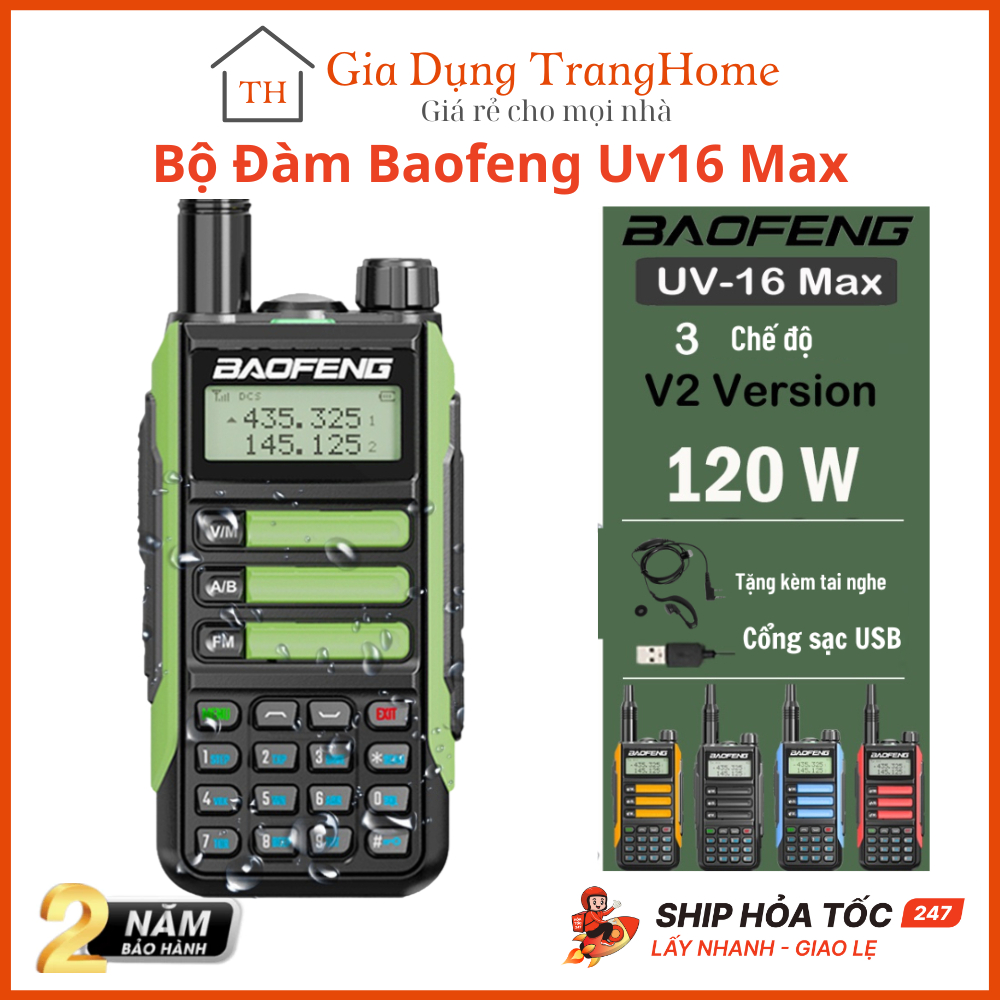 Bộ Đàm Baofeng Uv16 Pro Khoảng Cách 10km Lên Đến 128 Kênh Liên Lạc Chống Nước Tuyệt Đối