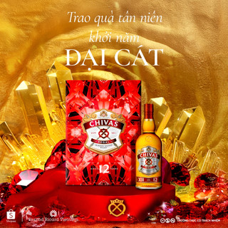 Bộ Sản Phẩm Quà Tặng Whisky Chivas Regal 12 YO Nồng Độ Alc 40% 700ml Kèm Hộp và Túi Giấy