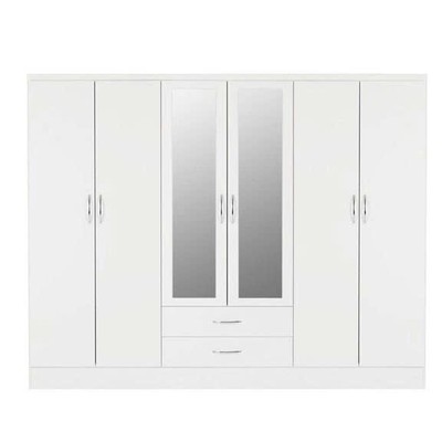 EDLE, Tủ quần áo 3 gian kèm 2 ngăn tủ kéo WAR_056, 234x52x180cm, tủ đựng quần áo Scandi Home