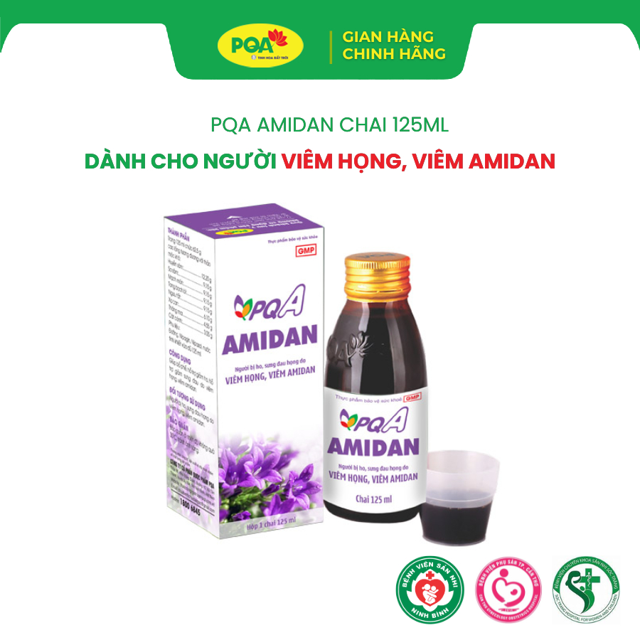 PQA Amidan Chai 125ml dành cho người viêm họng, viêm amidan