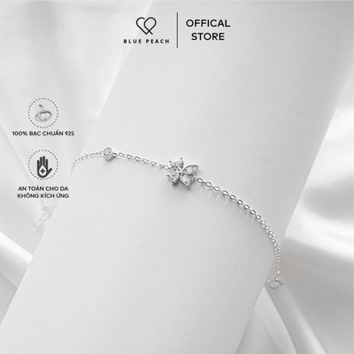 Lắc Tay Bạc Blue Peach LT Butterfly Tim Đá Trắng - LT1045 - V2