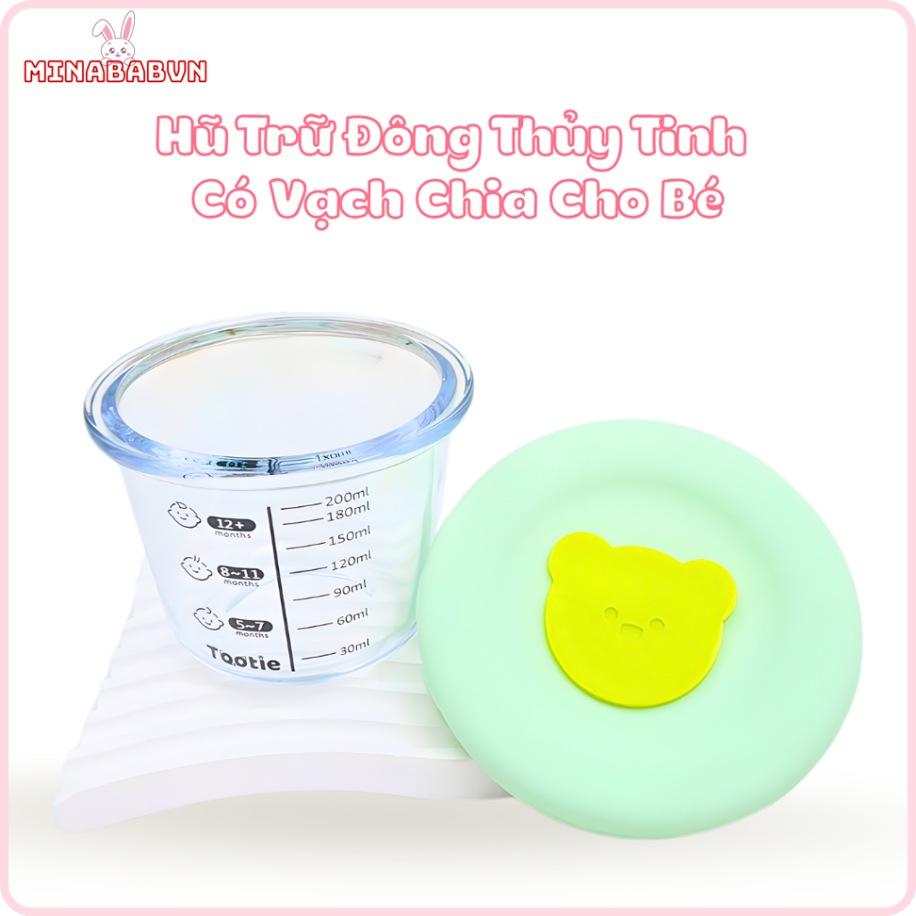 Bát Thủy Tinh Đựng Đồ Ăn Dặm Cho Bé, Trữ Đông Thuỷ Tinh Có Vạch Chia Chịu Nhiệt Trữ Đông