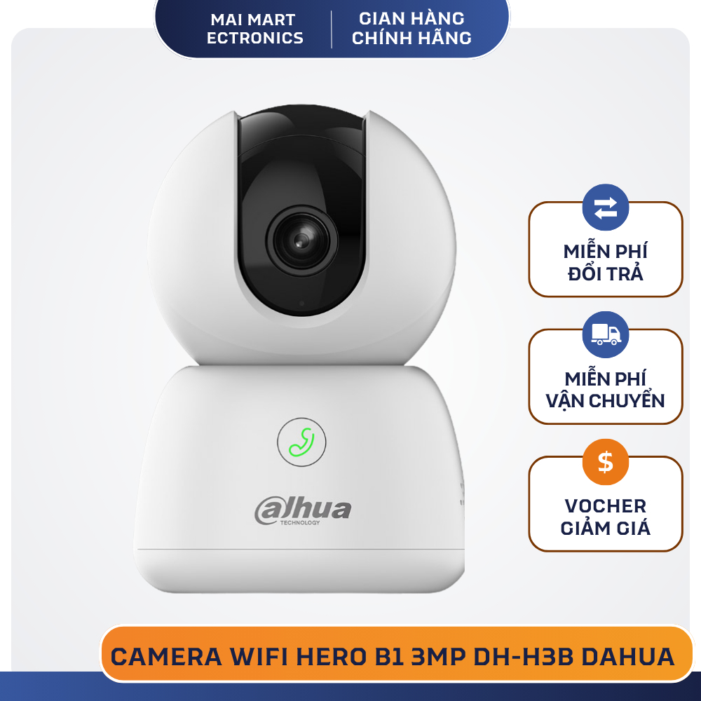 Camera Dahua Wifi Hero B1 3MP DH-H3B/ 5MP DH-H5B Xoay 360 độ, Đàm Thoại 2 Chiều