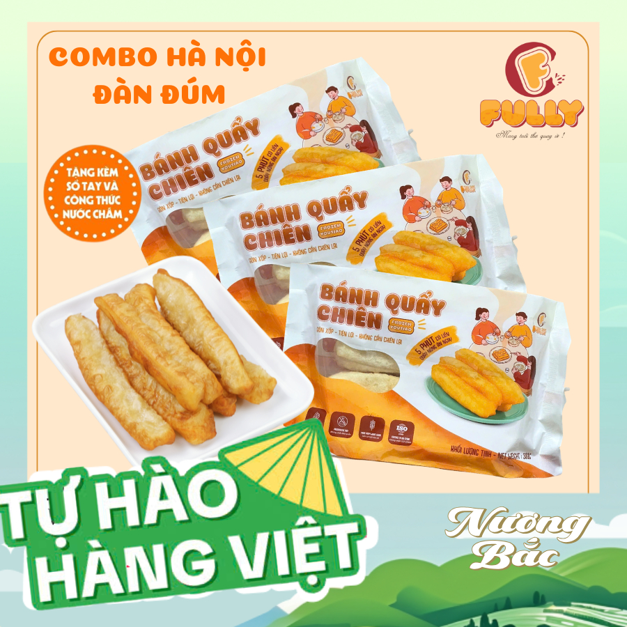 Combo Đàn Đúm 03 Gói Fully Quẩy Hà Nội Gói Chiên Sơ - Ăn Vặt Tiện Lợi Snack Food