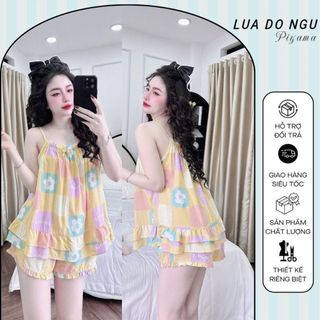 Đồ Ngủ 2 Dây Tole Lanh Bigsize, Đồ Ngủ Bigsize Cotton Cao Cấp Mềm Mại Xinh Xắn Tay Loe < 70KG