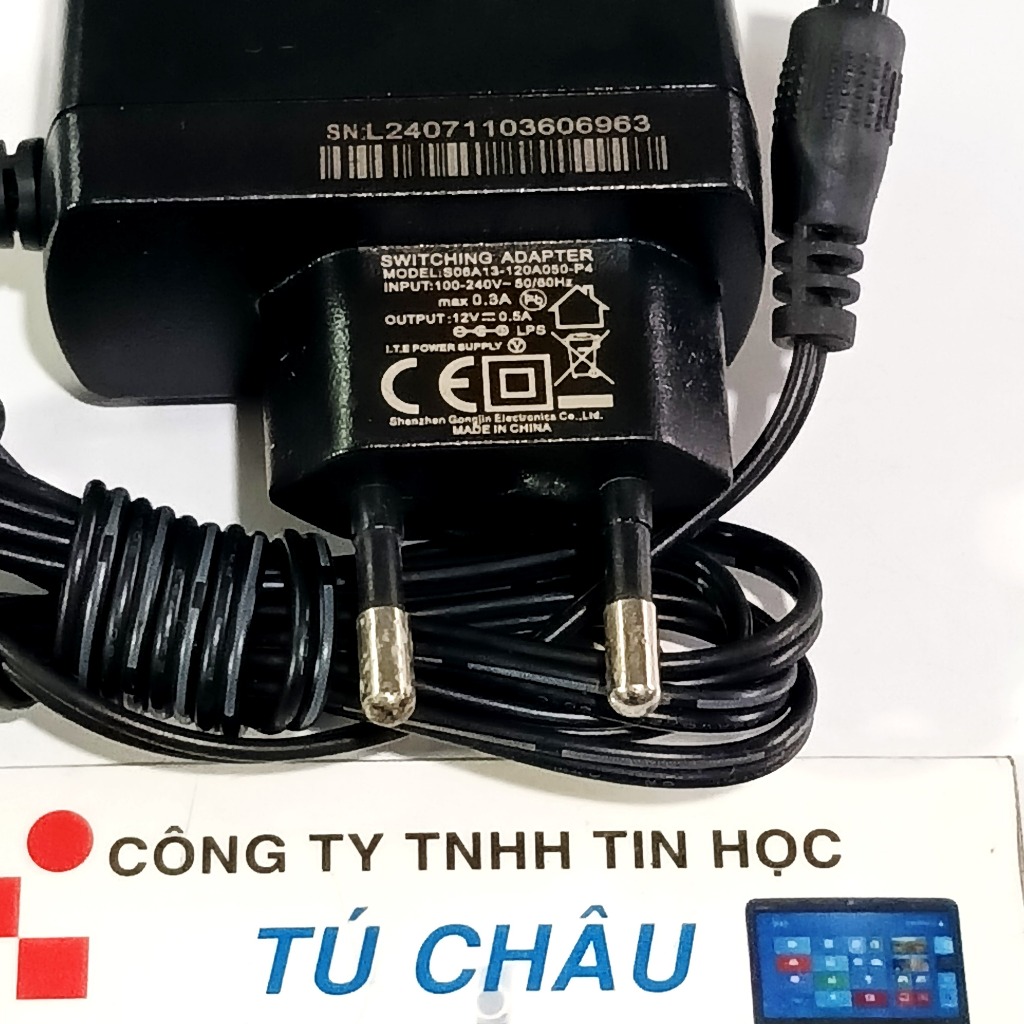 Adapter DC 12V - 0.5A / Đầu cắm 5.5mm x 2.1 (Hàng tháo LK máy)