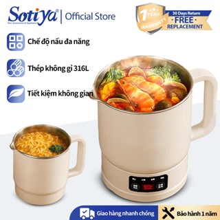 ẤM ĐUN SIÊU TỐC ĐA NĂNG GẤP GỌN NẤU MÌ ĂN LẨU Ấm Đun Nước Điện Inox 316 800ML, Chống Bỏng Hai Lớp