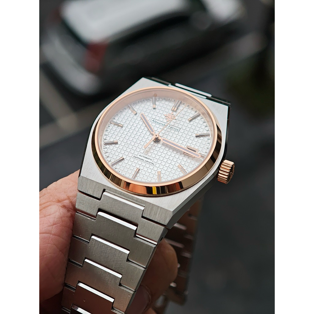 [Chính Hãng 100%] Đồng Hồ Nam Alexander Ferros 5052D/02 (5052) Máy Cơ (Automatic) Kính Sapphiare Siz