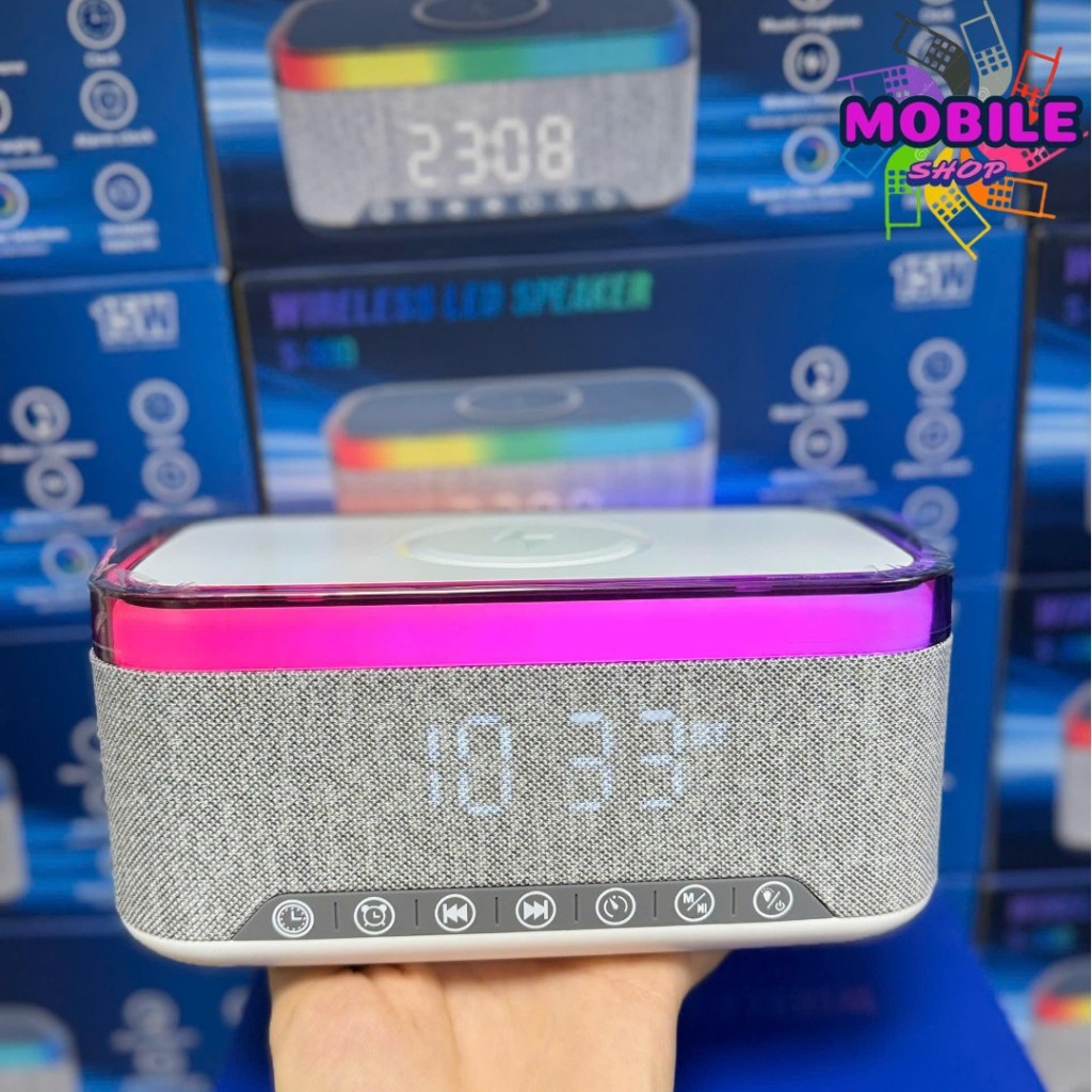 LOA S300 – TÍCH HỢP: SẠC KHÔNG GIÂY 15W, ĐỒNG HỒ, BÁO THỨC