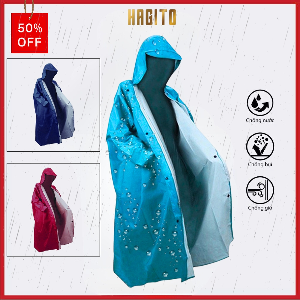 Áo Mưa Dây Kéo Vải Dù Tổ Ong Dày Dặn Cao Cấp, Chống Thấm Cực Tốt, Chống Gió, Dây Kéo Chắc Chắn, Giá Xưởng Rẻ Nhất