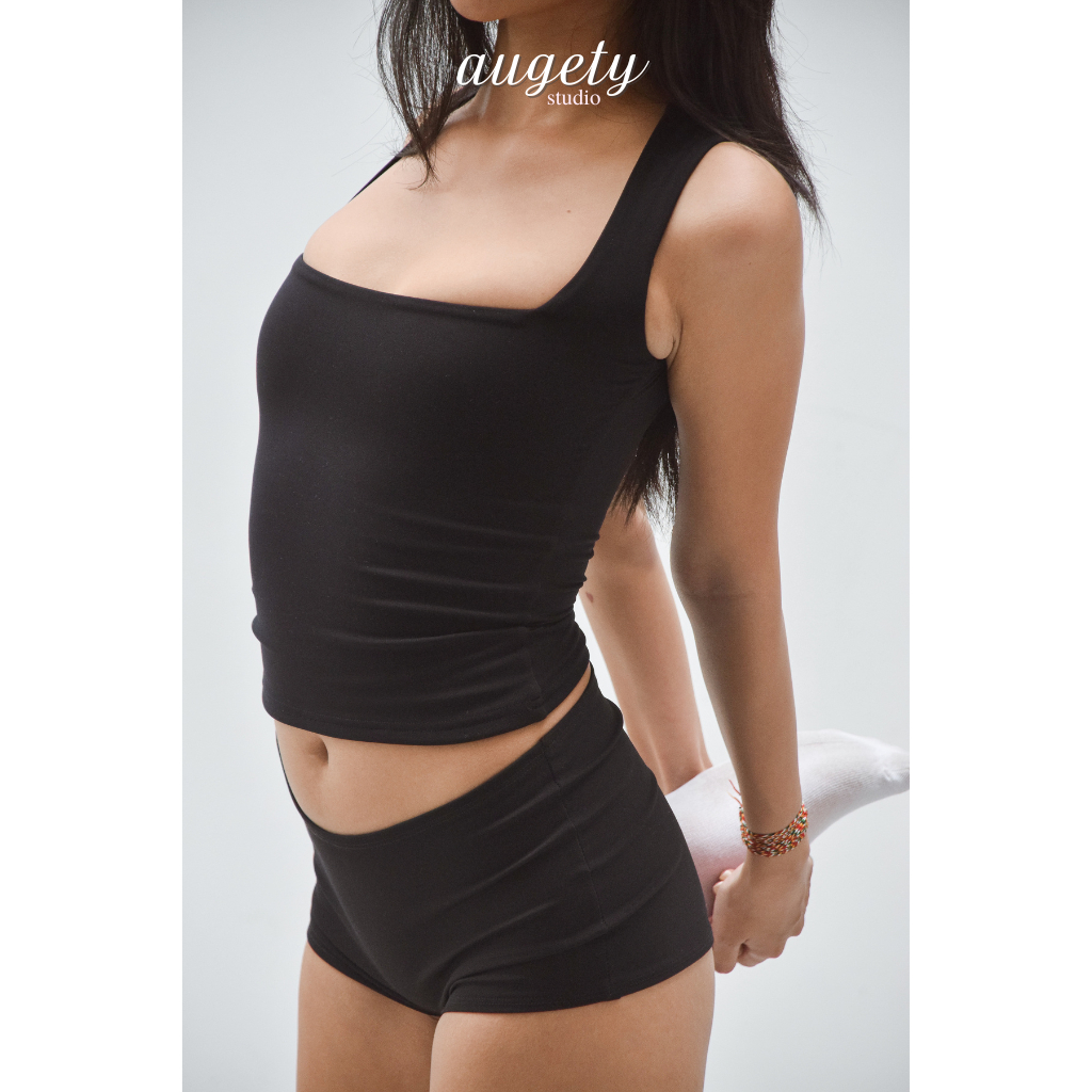 Áo Ba Lỗ Ôm Cổ Vuông Chiết Eo Vải Thun Cao Cấp Augety Studio HARPER Tanktop | BigBuy360 - bigbuy360.vn