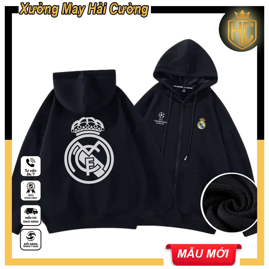 Áo Hoodie khoác nỉ  RE.AL Madrid - Đội tuyên VN - TEAM BLACK Manhwa Jinx Outfit Joo - PTJ COMICS Par