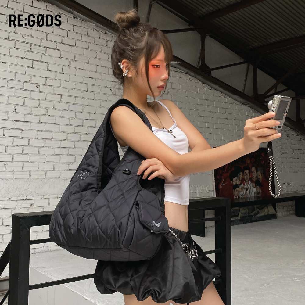 Túi Tote Phao Chần Bông REGODS Form To Nhiều Ngăn – Đựng iPad, Đi Học Đi Làm Tote Ribbon Regods [ TẶNG DÂY REN ] | BigBuy360 - bigbuy360.vn