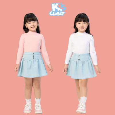 Chân Váy Bé Gái K'S CLOSET Chất Liệu Jean Mềm Có Quần Trong (2-14 tuổi) từ 10kg-58kg KT222FIS