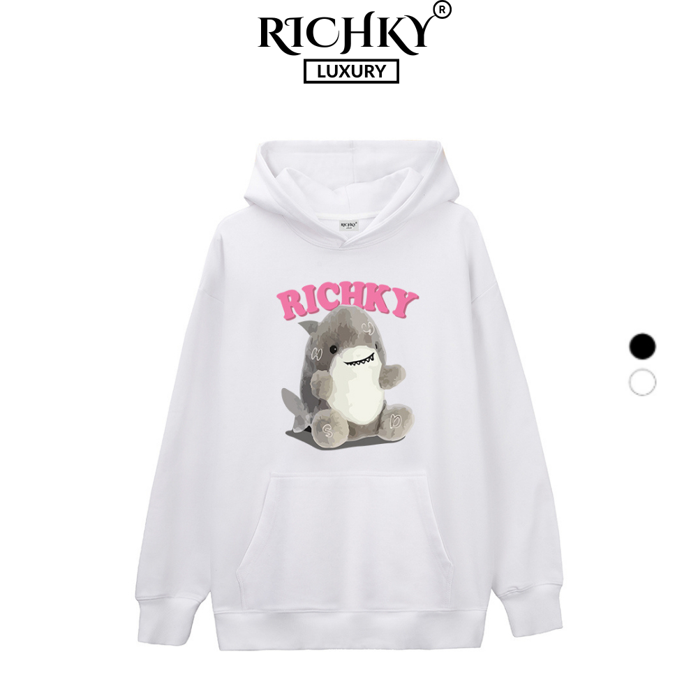 Áo Hoodie Richky Luxury Premium Nỉ Cá Mập Con Hồng Baby Shark Pink