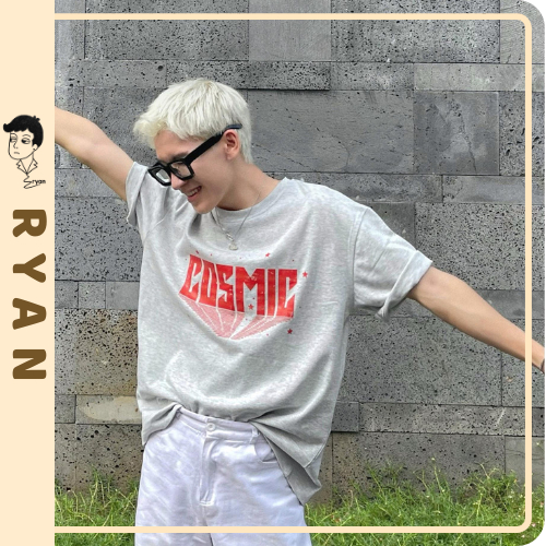 RYAN - Áo thun nam COSMIC ngắn tay vải cotton thương hiệu RYAN form rộng phong cách Hàn Quốc