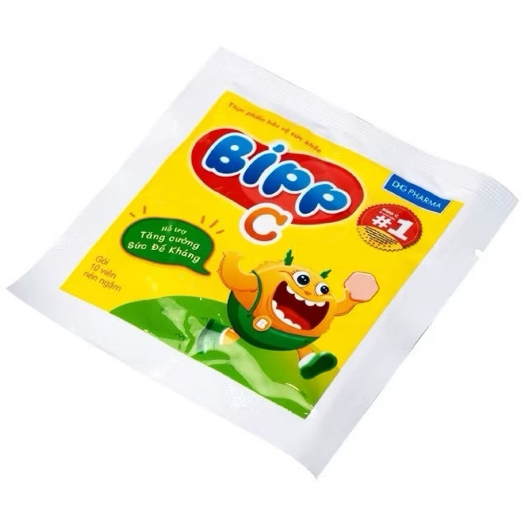 Kẹo Bipp C vị cam ( Dược Hậu Giang- DHG pharma) (Kẹo tuổi thơ/ Kẹo thơ ấu) bỏ