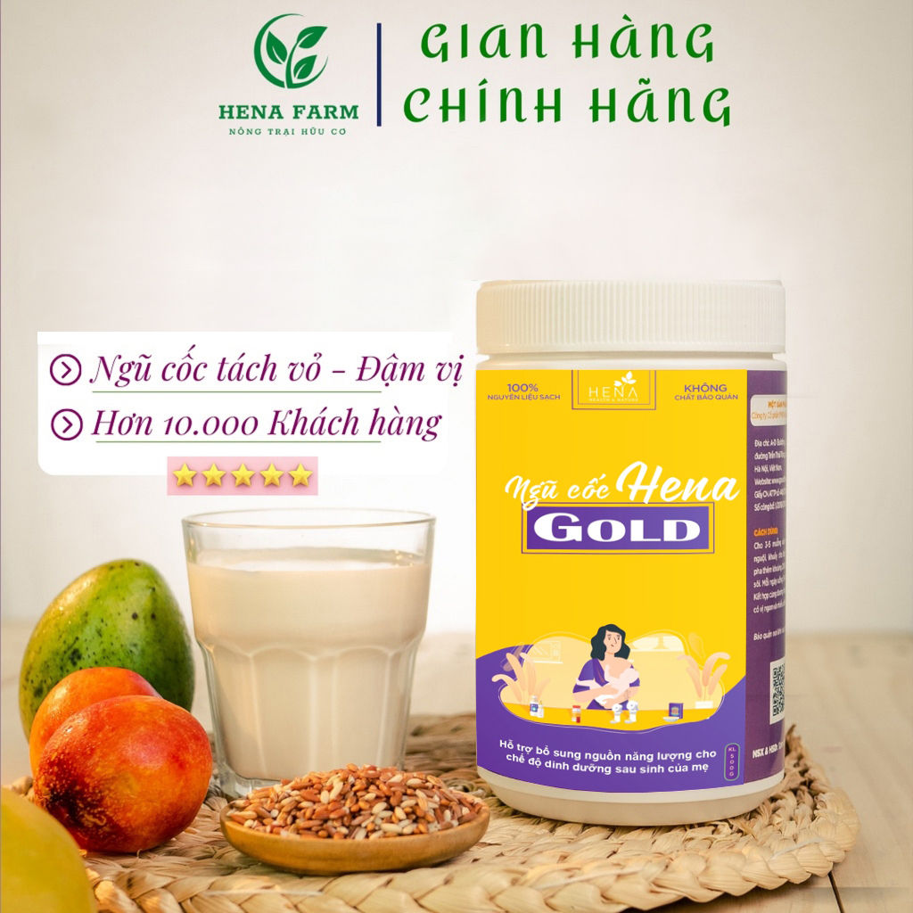 Bột Ngũ Cốc HENA GOLD 500G – Ngũ Cốc Dinh Dưỡng Cho Mẹ Bầu, Lợi Sữa