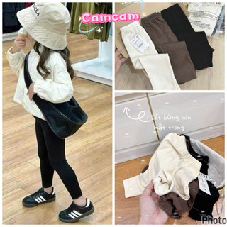 [CAMCAM] Combo 3 quần legging lót bông mịn cao cấp, chất mềm co giãn fom ôm cho bé