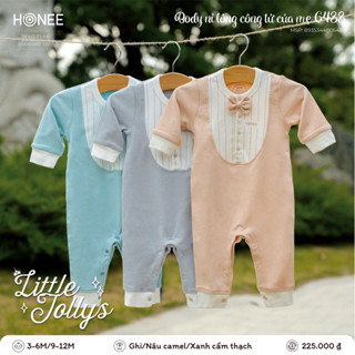  Bộ body nỉ Hrnee honee  cho bé từ 0-3m  đến  3-6m- mẫu mới 2025 