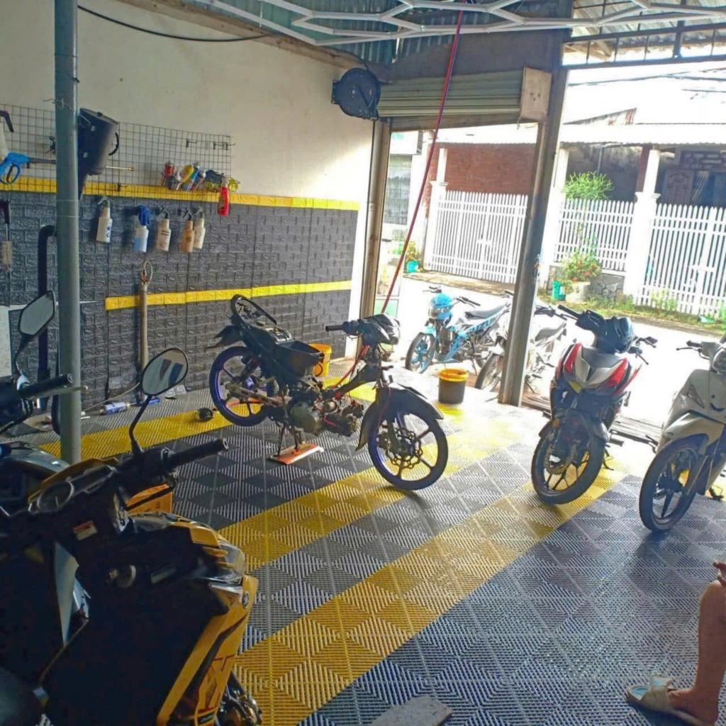 Tấm lót sàn rửa xe cho gara ô tô, Vỉ nhựa thoát nước PP chịu lực, Tấm lót sàn ôtô, xe máy