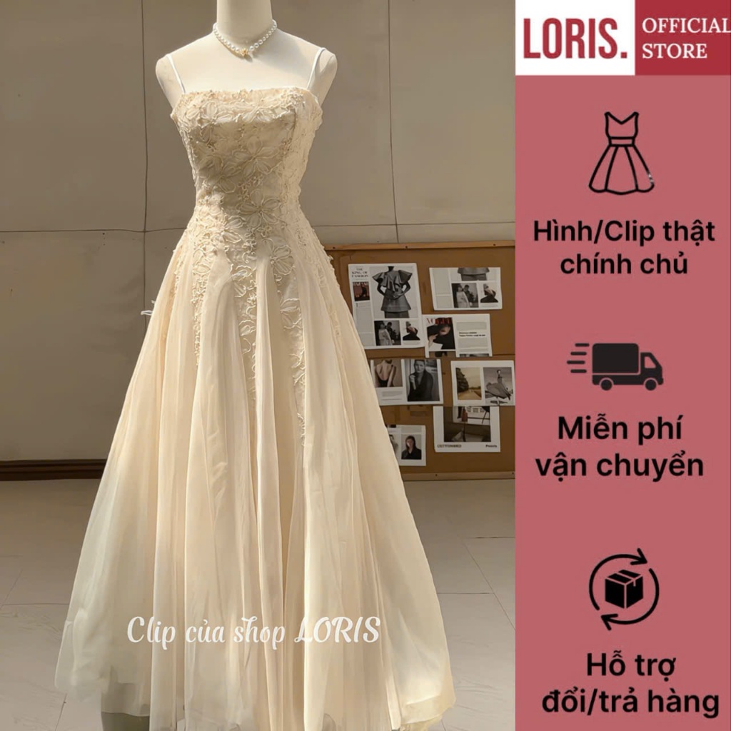 LORIS - Ella dress , Đầm ren hoa dáng dài xoè