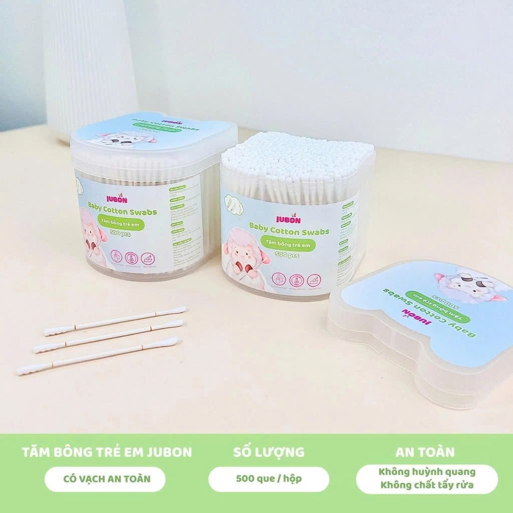 Tăm Bông Jubon cho bé có vạch kẻ an toàn cho trẻ sơ sinh và trẻ nhỏ