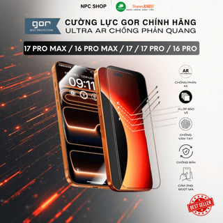  Kính cường lực GOR ULTRA chống phản quang AR dành cho iPhone 17 Pro Max 16 Pro Max 17 Pro 17 16 Pro chống nổ rơi vân tay 