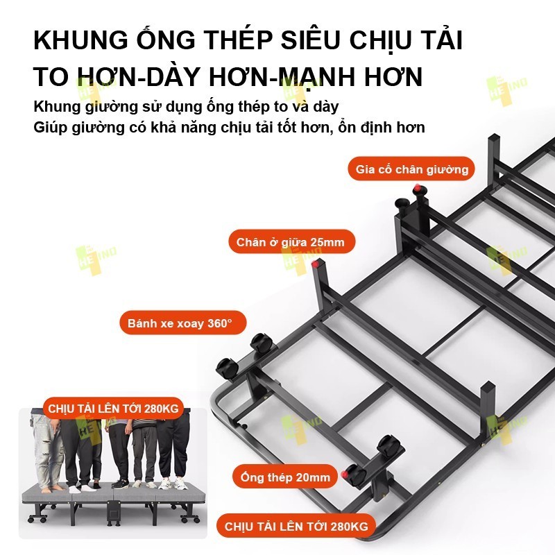 𝑯𝑬𝑰𝑵𝑶 Giường Gấp Văn Phòng 4 Khúc Cao Cấp Hợp Kim Gấp Gọn Siêu Tiện Chịu Tải 300kg Bảo Hành 24Tháng | BigBuy360 - bigbuy360.vn