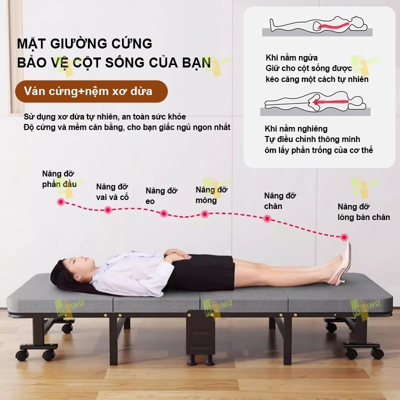 𝑯𝑬𝑰𝑵𝑶 Giường Gấp Văn Phòng 4 Khúc Cao Cấp Hợp Kim Gấp Gọn Siêu Tiện Chịu Tải 300kg Bảo Hành 24Tháng | BigBuy360 - bigbuy360.vn