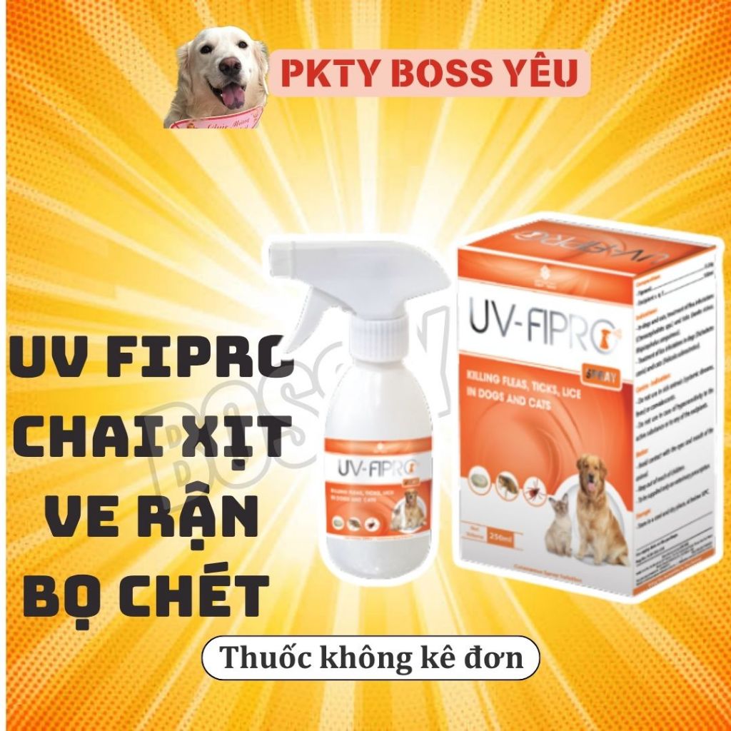 XỊT VE RẬN, BỌ CHÉT CHO CHÓ MÈO UV - FIPRO