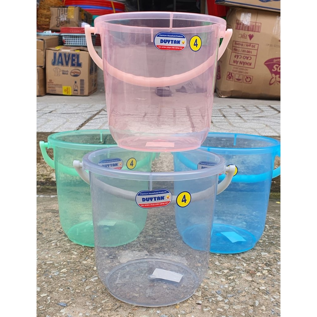 Xô nhựa trong có nắp Tomo - DUY TÂN